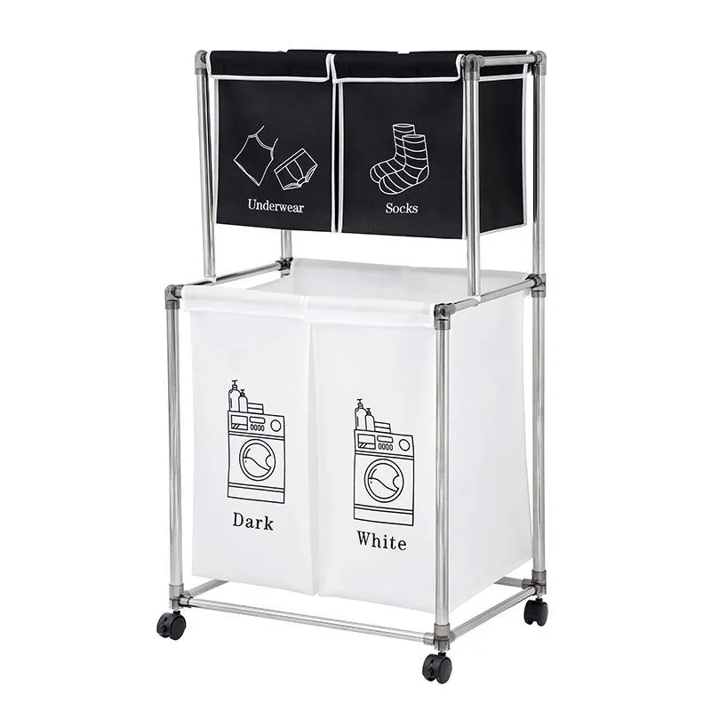 4-Bag Laundry Sorter with Wheels