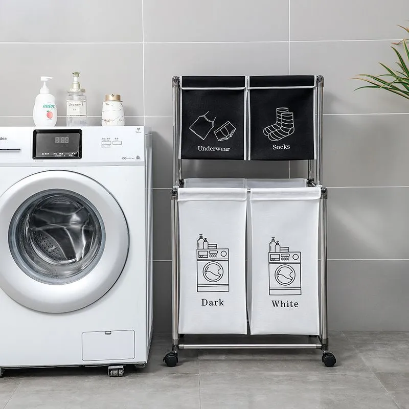4-Bag Laundry Sorter with Wheels